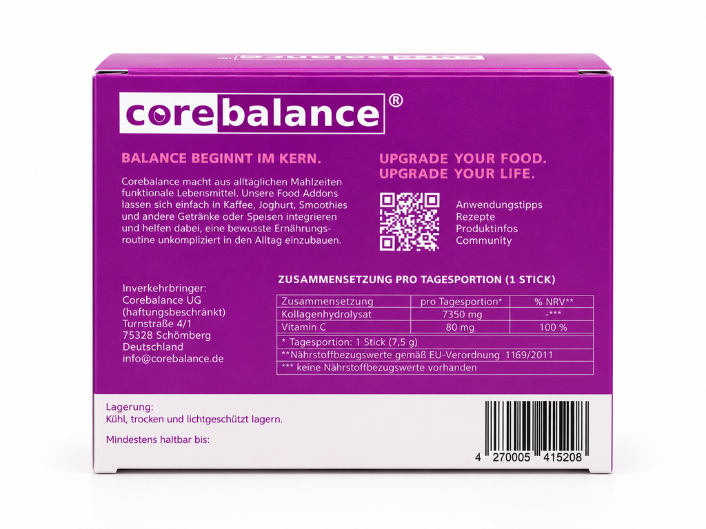 COREBALANCE BEAUTY+ | Kollagen & Vitamin C Stickpacks - 10 Sticks
